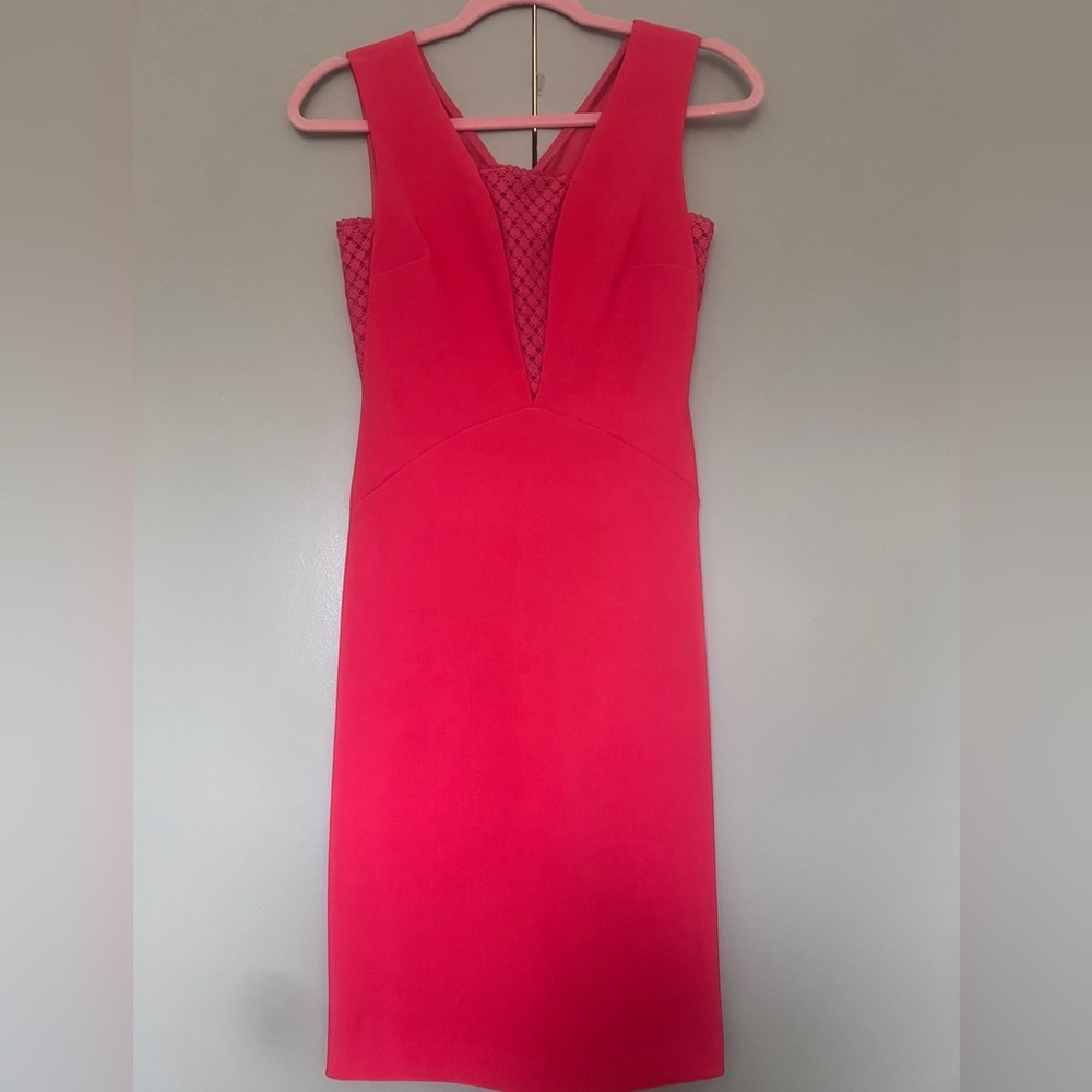 Red bodycon midi dress